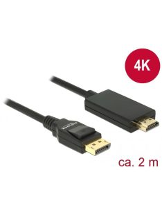   DeLock DisplayPort 1.2 male > High Speed HDMI-A male passive 4K 2m Cable Black