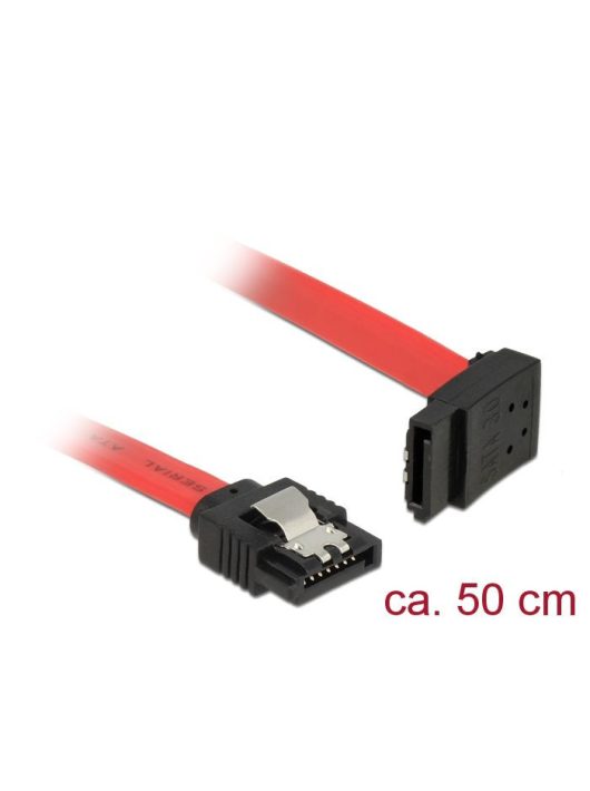 DeLock SATA 6 Gb/s male straight > SATA male upwards angled 50 cm Red metal cable