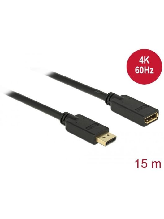 DeLock DisplayPort 1.2 extension cable 4K 60 Hz 15m Black