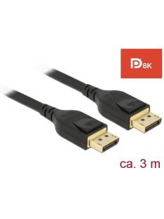 DeLock DisplayPort cable 8K 60 Hz 3m DP 8K certified Black