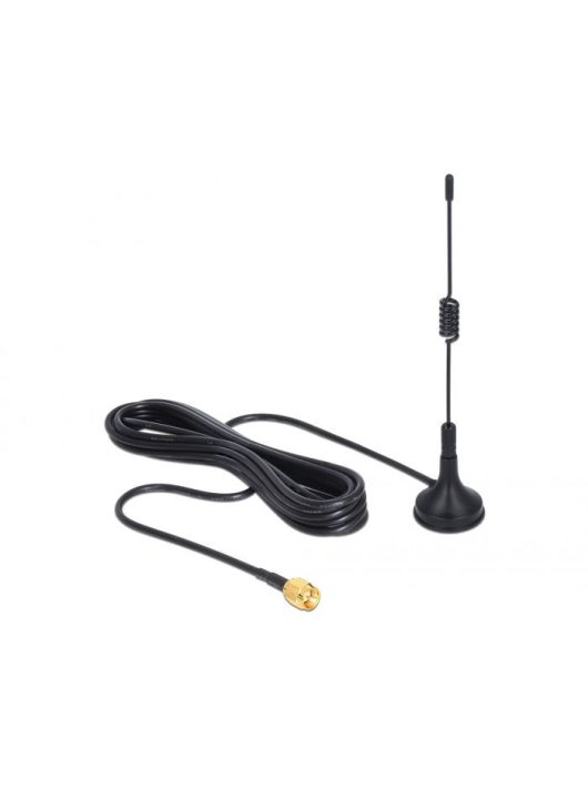 DeLock ISM 433 MHz Antenna SMA 3 dBi omnidirectional fixed magnetic base Black