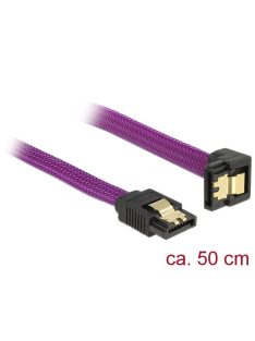   DeLock SATA cable 6 Gb/s 50 cm down / straight metal purple Premium