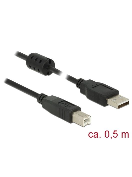 DeLock USB 2.0 Type-A male > USB 2.0 Type-B male 0,5m cable Black