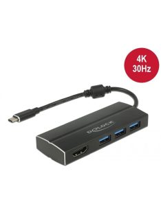   DeLock USB 3.1 Gen 1 Adapter USB Type-C to 3xUSB 3.0 Type-A Hub + 1x HDMI (DP Alt Mode) 4K 30 Hz