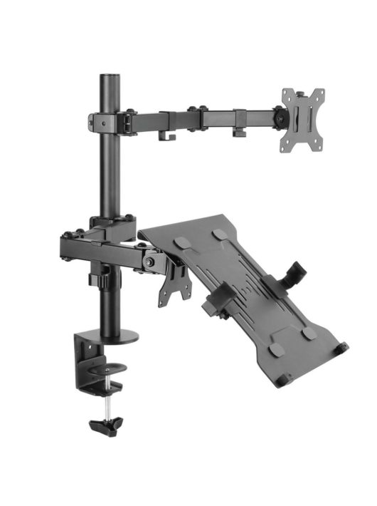 EQuip 13"-32" Articulating Dual Arm Monitor Laptop Desk Mount Bracket Black