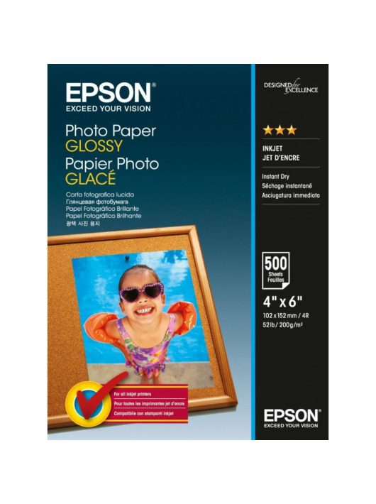 Epson Photo Paper Glossy 200g 10x15cm 500db Fényes Fotópapír