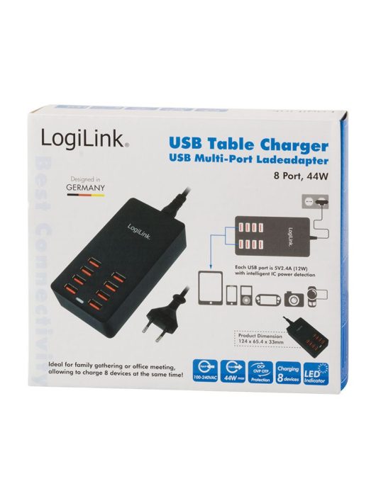 Logilink USB Table Charger 8x USB port