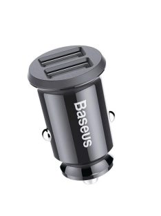   Baseus Grain Car Charger Mini Universal Smart Car Charger Black