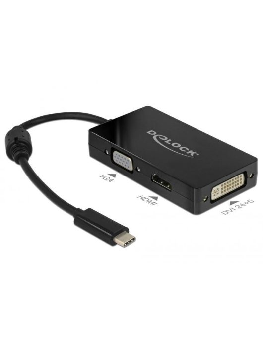 DeLock USB Type-C Stecker > VGA/HDMI/DVI Buchse schwarz adapter