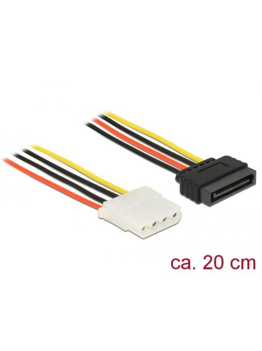 DeLock Power Cable SATA 15 pin female > 4 pin female 20cm