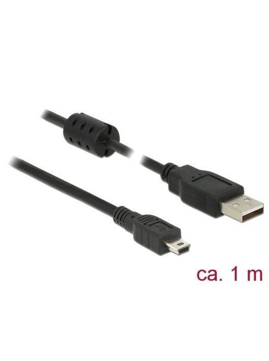 DeLock USB 2.0 Type-A male > USB 2.0 Mini-B male 1m cable Black