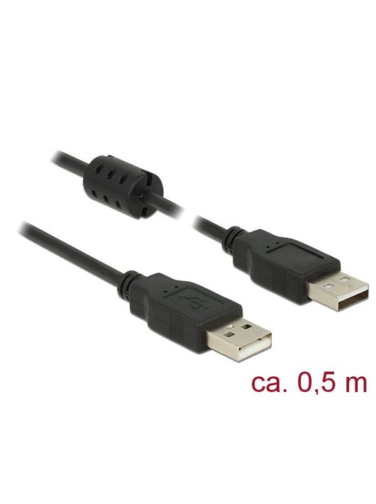 DeLock USB 2.0 Type-A male > USB 2.0 Type-A male 0,5m cable Black