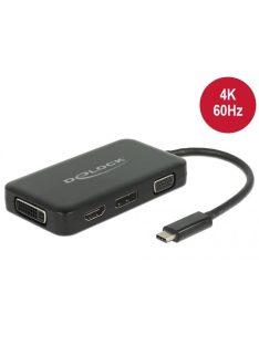   DeLock USB Type-C male > VGA/HDMI/DVI/DisplayPort female adapter Black