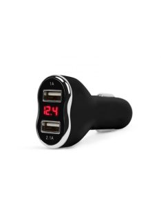 M.N.C Car Charger + Voltage meter Black