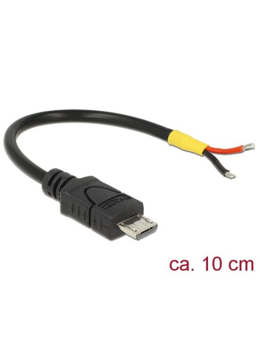 DeLock USB 2.0 Micro-B male > 2x open wires power 10 cm Raspberry Pi cable