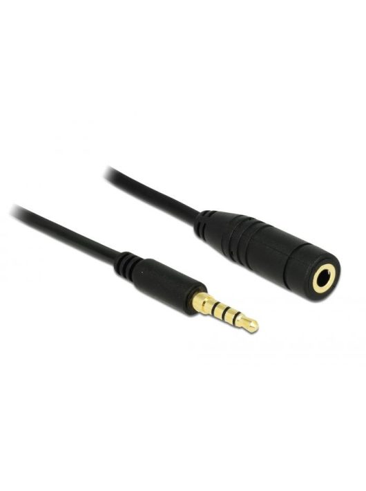 DeLock Extension Cable Audio Stereo Jack 3.5 mm male / female IPhone 4 pin 1m Black