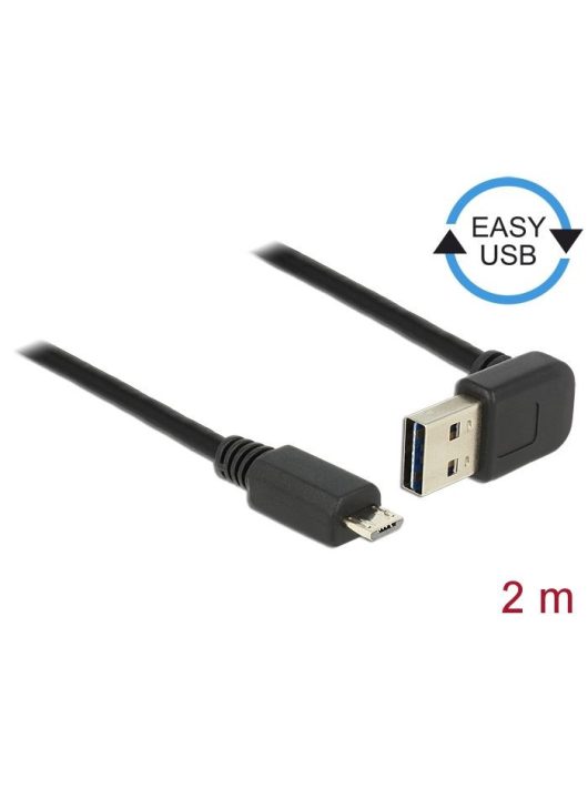 DeLock EASY-USB 2.0 Type-A male angled up / down > USB 2.0 Type Micro-B male 2m cable