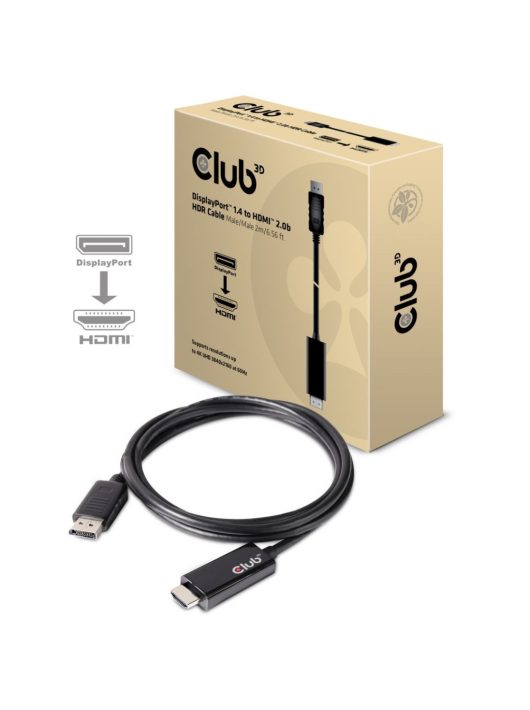 Club3D DisplayPort 1.4 to HDMI 2.0b HRD Active cable 2m Black