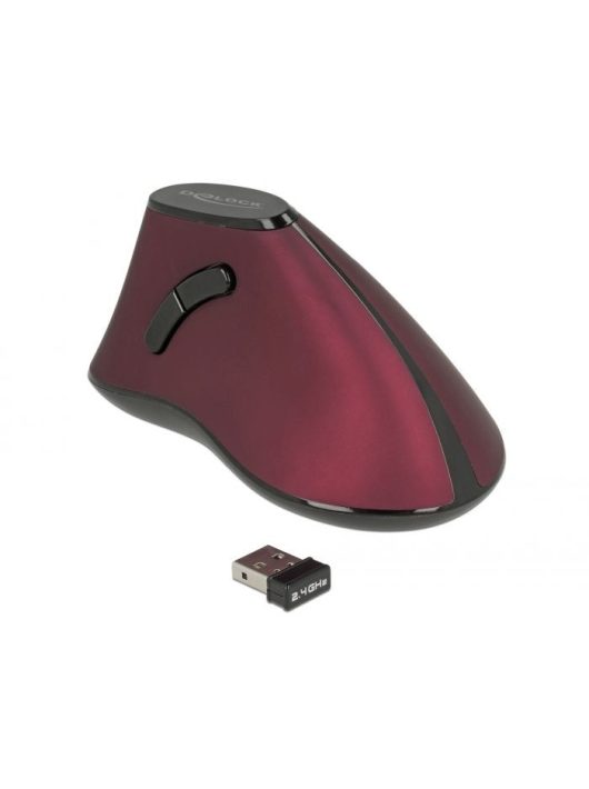 DeLock Ergonomic vertical Wireless mouse Red