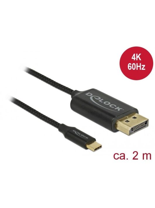 DeLock USB cable Type-C to DisplayPort (DP Alt Mode) 4K 60 Hz 2m coaxial