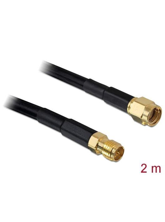 DeLock Antenna Cable RP-SMA Plug > RP-SMA Jack CFD/RF200 2m Low Loss