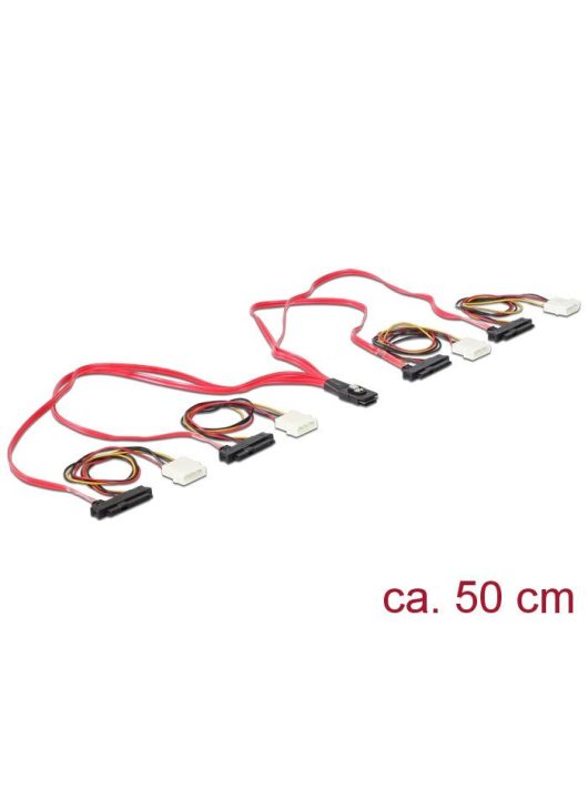 DeLock mini SAS SFF-8087 > 4xSAS SFF-8482 + power 0,5m cable