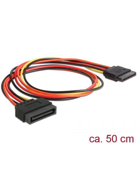 DeLock Extension Cable Power SATA 15 Pin male > SATA 15 Pin female 50cm