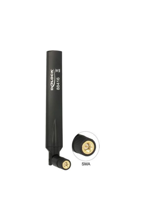 DeLock GSM / UMTS Antenna SMA plug 1.0 - 3.5 dBi omnidirectional with tilt joint black