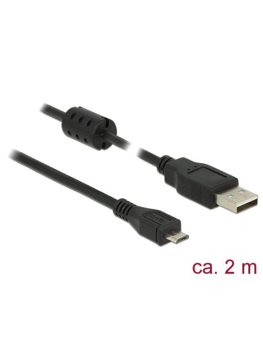 DeLock USB 2.0 Type-A male > USB 2.0 Micro-B male 2m Black