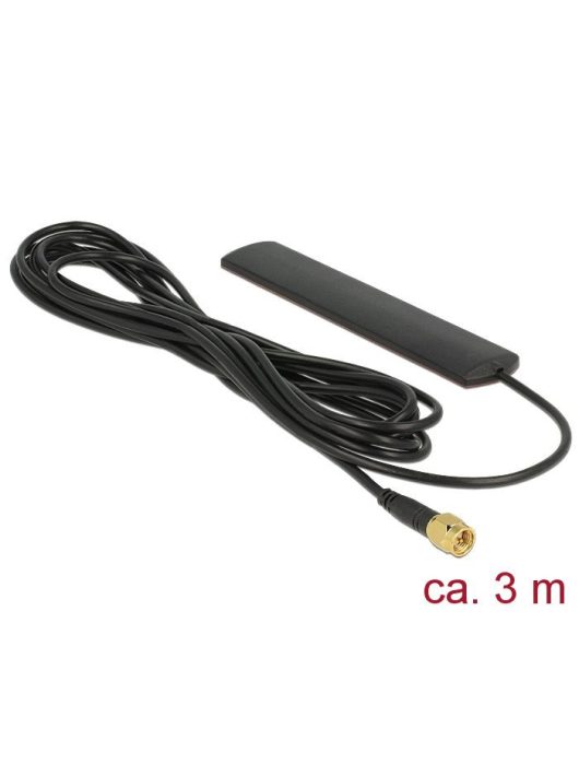 DeLock LTE Antenna SMA 3 dBi Omnidirectional Fixed Black Adhesive Mounting