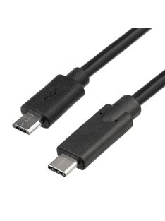 Akyga AK-USB-16 microUSB / USB Type-C cable 1m Black