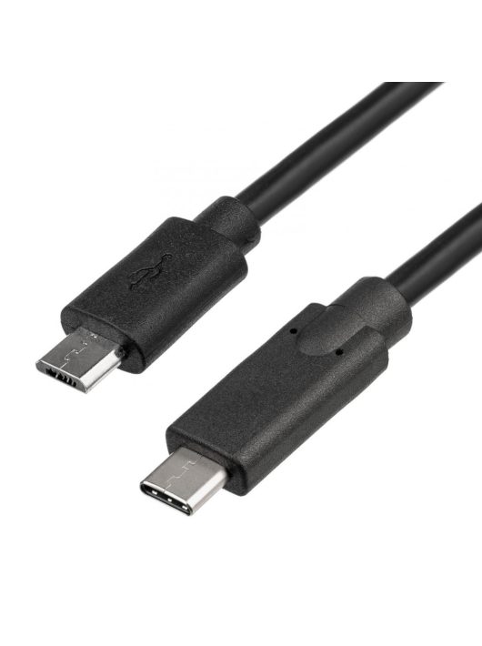 Akyga AK-USB-16 microUSB / USB Type-C cable 1m Black