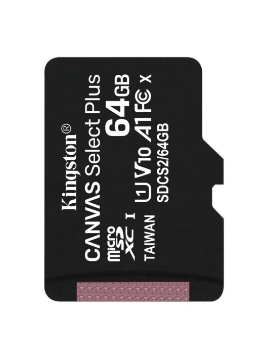 Kingston 64GB microSDXC Canvas Select Plus Class 10 100R A1 C10 Card adapter nélkül