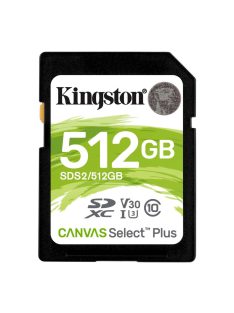   Kingston 512GB SDXC Canvas Select Plus Class 10 100R C10 UHS-I U3 V30 