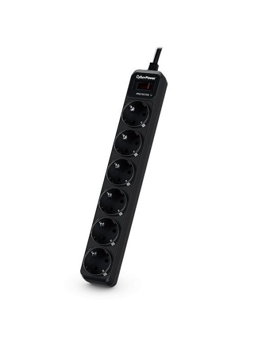 CyberPower B0620SC0-DE Túlfeszültségvédő Kapcsolóval 6DIN 1,8m Black