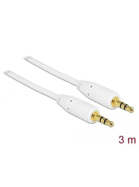 DeLock Stereo Jack Cable 3.5 mm 3 pin male > male 3m White