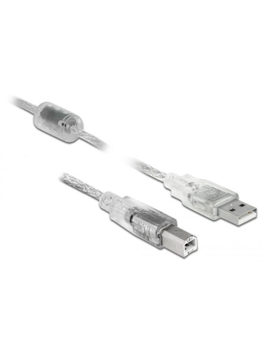 DeLock USB 2.0 Type-A male > USB 2.0 Type-B male 1m cable Transparent