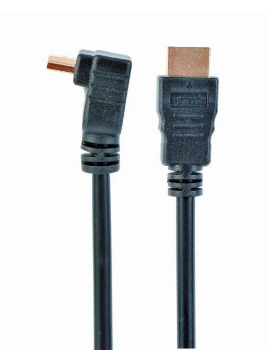 Gembird CC-HDMI490-10 HDMI High speed 90 degrees male to straight male connectors cable 19 pins gold-plated connectors 3m bulk package