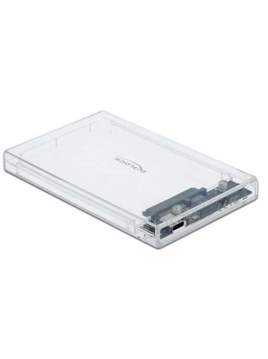 DeLock External Enclosure for 2,5? SATA HDD / SSD with USB Type-C female transparent tool free