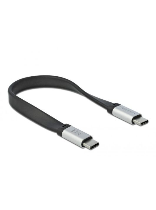 DeLock USB3.2 Gen2 FPC Flat Ribbon Cable USB Type-C to USB Type-C 22cm cable Black