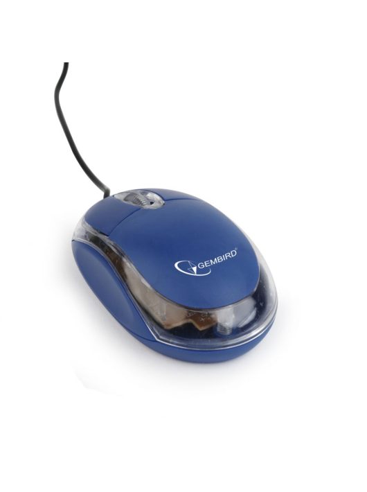 Gembird MUS-U-01-BT optical mouse Blue/Transparent