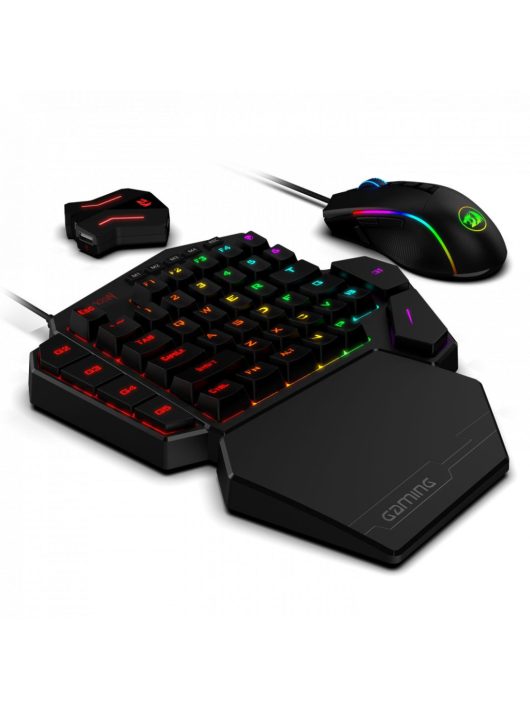 Redragon K585 One-handed RGB Gaming Keyboard Blue Switch and M721-Pro Mouse Combo with GA200 Converter for Xbox One/PS4/Switch/PS3/PC Black US