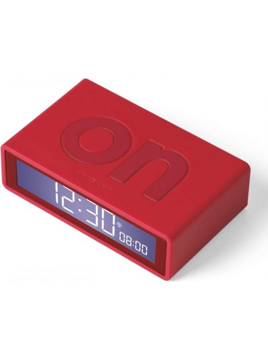 Lexon Flip+ LCD Alarm Clock Rubber Red