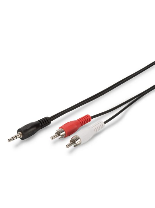 Assmann Audio adapter cable, stereo 3.5mm - 2x RCA 1,5m Black