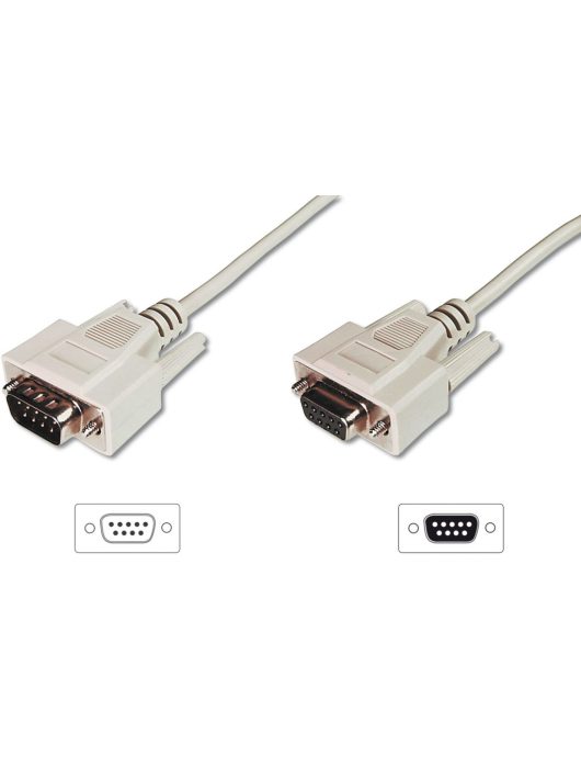 Assmann Datatransfer extension cable, D-Sub9 3m Beige