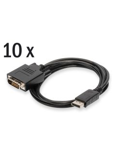   Assmann DisplayPort adapter cable, DP - DVI-D (Dual Link) (24+1) 2m Black (10-pack)