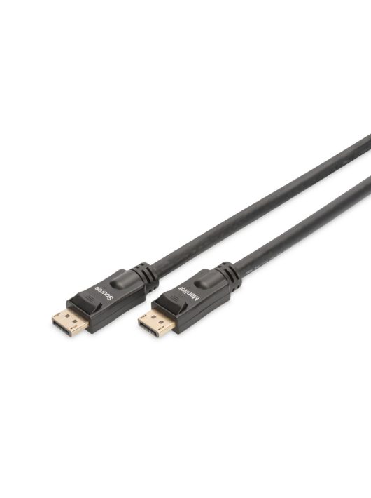 Assmann Displayport connection cable, DP, w/ amp. 15m Black