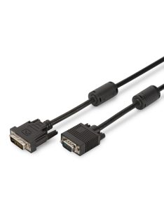   Assmann DVI adapter cable, DVI-I (Dual Link) (24+5) - HD15, 2x ferrit 2m Black