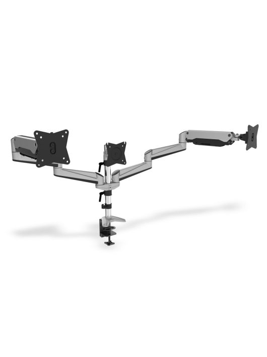 Digitus DA-90363 Universal Triple Monitor Table Mount With Gas Spring And Clamp Mount Silver