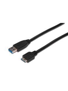 Assmann USB 3.2 connection  cable, type A - micro B 1m Black